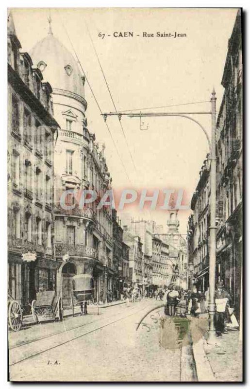 Old Postcard Caen Rue Saint Jean