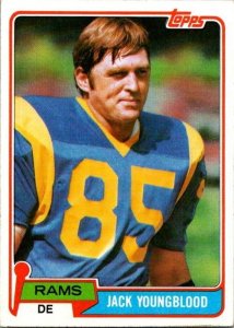 1981 Topps Football Card Jack Youngblood Los Angeles Rams sk60420