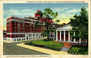 University of Maryland Baltimore Maryland Postcard Posted 1938