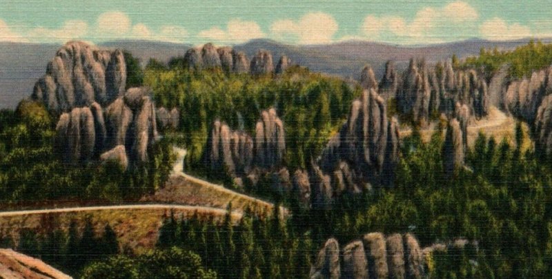 Vintage Postcard Needles Road Black Hills South Dakota Custer State Park