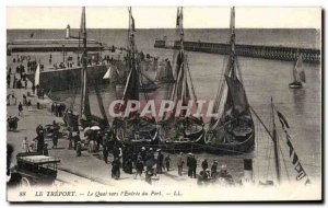 Old Postcard Le Treport The dock toward the harbor & # 39entree