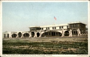 Syracuse Kansas Sequoyah New Santa Fe Hotel c1900-20s Vintage Postcard