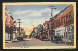 Looking Down C Street Virginia City NV Unused c1939