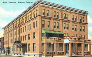 Vintage Postcard Hotel Courtland Kokomo Indiana Coffee Shop Corner Street