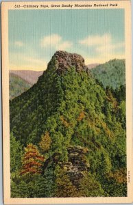 postcard TN Great Smoky Mountains - Chimney Tops