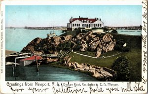 Beacon Rock, Residence of E.D. Morgan, Newport RI c1905 UDB Vintage Postcard L37