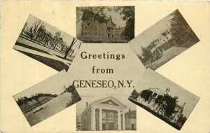 New York Geneseo Multi View 1911 Postcard 22-1133