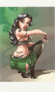 Pin-Up.   Dancer  Modern French, artist drawn, postcard