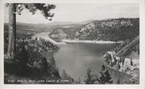 Lake Coeur d'Alene ~ Beauty Bay Idaho ID ~ c1949 RPPC Ross Hall Postcard