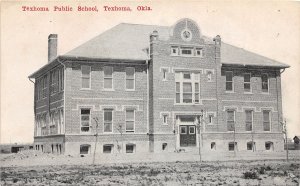 J67/ Texhoma Oklahoma Postcard c1910 Public School Building  282