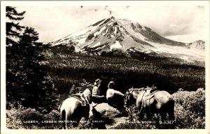 RPPC Horseback Riding, Lassen National Park CA Vintage Postcard H75 
