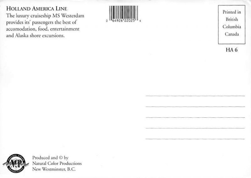 MS Westerdam Holland-American Line Ship 