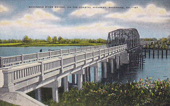 Georgia Savannah River Bridge On Coastal Highway