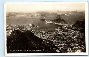 *Brazil Rio de Janeiro Vista do Corcovado Brasil RPPC Vintage Photo Postcard C87