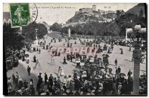 Old Postcard Lourdes Square before the Church of the Rosary