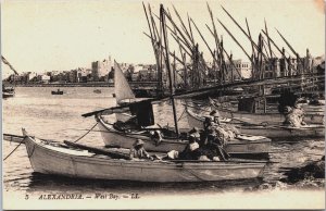 Egypt Alexandrie Alexandria West Bay Vintage Postcard C129