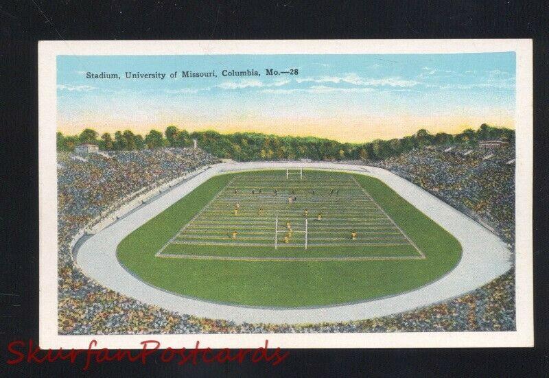 UNIVERSITY OF MISSOURI TIGERS FOOTBALL STADIUMM COLUMBIA MO. OLD POSTCARD