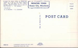 Ocean City MD Frontier Town Miniature RR Train Postcard 