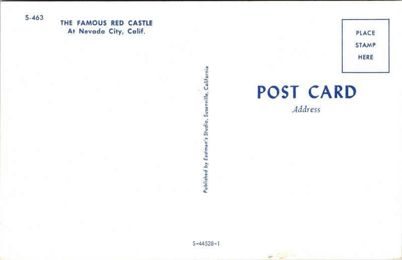 Red Castle Nevada City California CA Postcard VTG UNP Vintage Unused Chrome 
