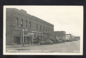 RPPC PROSSER WASHINGTON DOWNTOWN STREET SCENE CARS REAL PHOTO POSTCARD