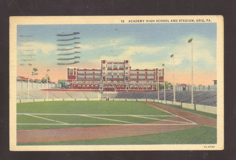 ERIE PENNSYLVANIA ACADEMY HIGH SCHOOL FOOTBALL STADIUM VINTAGE POSTCARD