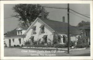 Laconia NH Clow Sisters Gift House Real Photo Postcard