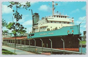 Transportation~Golden Hind @ The Soo Locks~Sault Ste Marie Michigan~Vintage PC