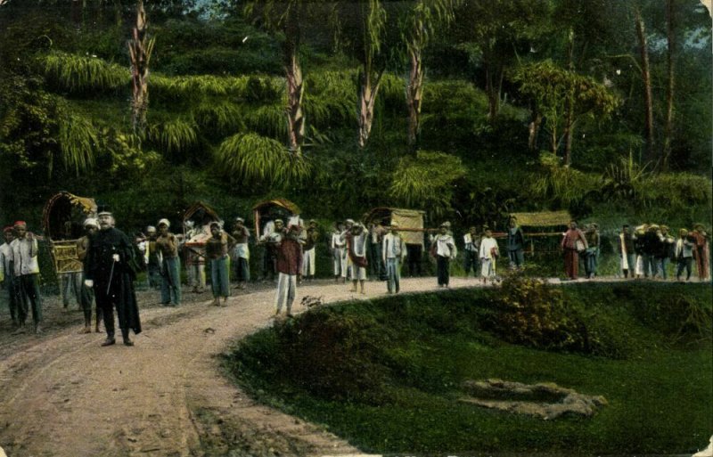 indonesia SUMATRA Traveling 1910s Mission Postcard