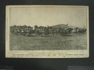 CAMP MT GRETNA PA Army Maneuvers on Horseback c1905 PC