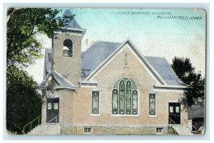 1912 First Baptist Church Bloomfield Iowa IA Posted Antique Postcard