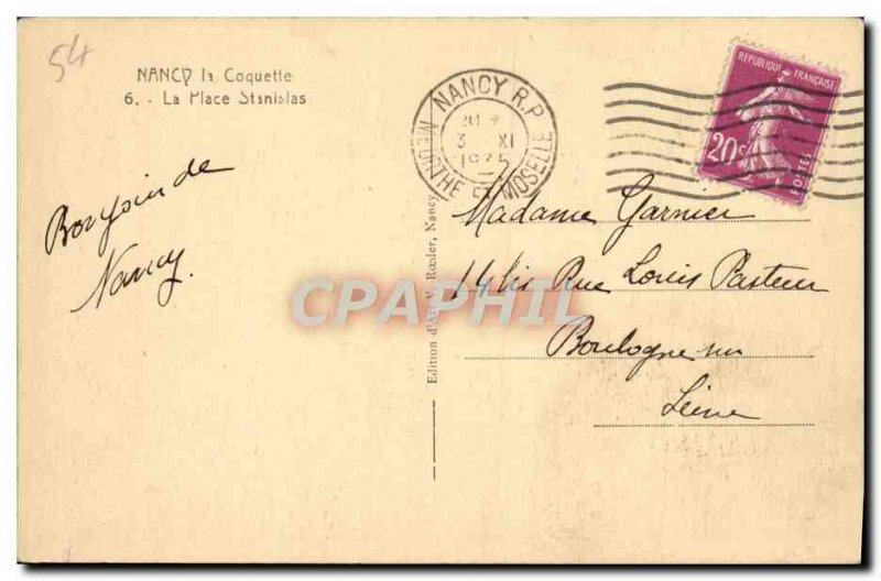 Old Postcard Nancy Place Stanislas