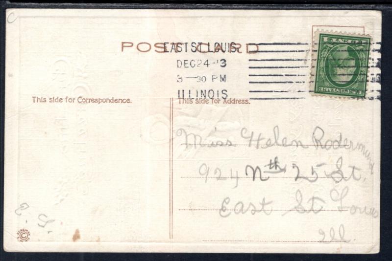 Christmas Greetings Boy With Sled