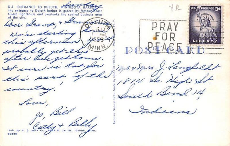 Duluth Harbor Duluth Harbor  - Duluth, Minnesota MN Postcard