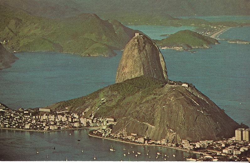 Brazil - Aerial View of Sugar Loaf, Rio - Varig Airlines 