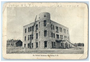 1909 Dr. Nichol's Sanitarium Exterior Building Hot Springs South Dakota Postcard