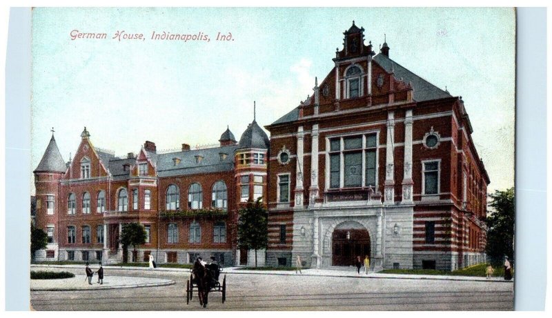 c1910's German House Street View Indianapolis Indiana IN Antique Postcard