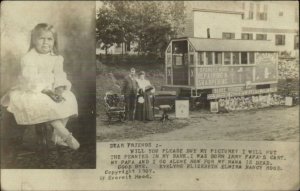 Social History Father Daughter Ask Donations Mama is Dead Barre VT c1910 RPPC