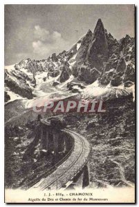 Old Postcard Chamonix Aiguille du Dru Railway Montenvers