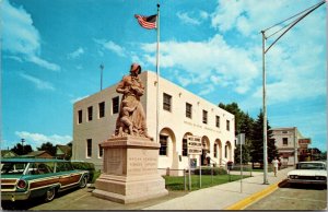 Postcard Looking East Past The Madonna of the Trail Statue Springerville Arizona