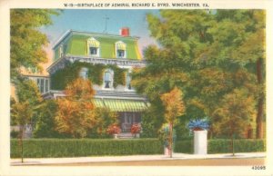 Admiral Richard E Byrd House Postcard Winchester VA