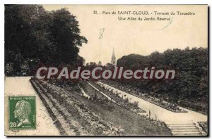Old Postcard Parc de St Cloud Terrace Trocadero A Allee Garden Reserve