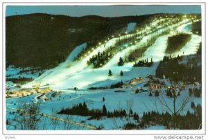 Mont Habitant, St. Sauver de Monts, Lodge at night, Quebec, Canada, PU-1983