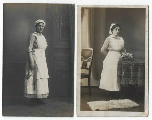 (2) RPPCs, Victorian Era Nurses, 1916