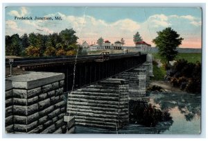 1916 Bridge And House Scene Frederic Junction Maryland MD Posted Trees Postcard