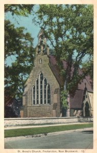 Vintage Postcard 1920's St. Anne's Church Fredericton New Brunswick Canada CAN