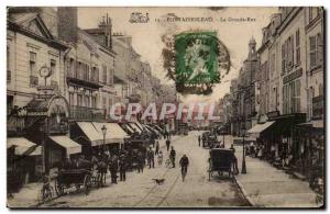 Fontainebleau Old Postcard The main street