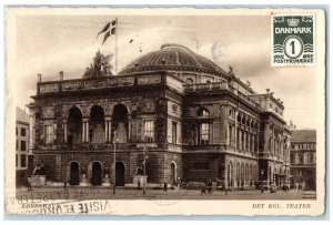 1936 The Royal Theatre Kobenhavn (Copenhagen) Denmark Vintage Posted Postcard