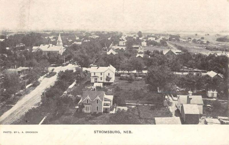 Stromsburg Nebraska Birdseye View Of City Antique Postcard K59645