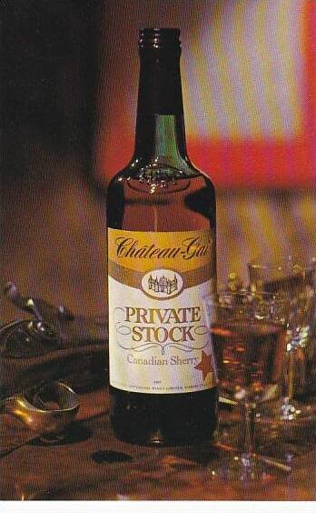 Advertising Chateau Gai Wines Canada Private Stock Canadian Sherry