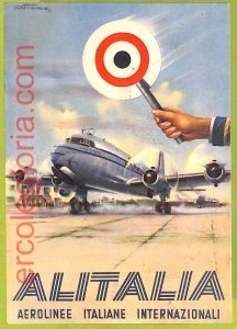 af5832 - SOMALIA - VINTAGE POSTCARD - 1953 - ALITALIA Aviation AIRPLANES-